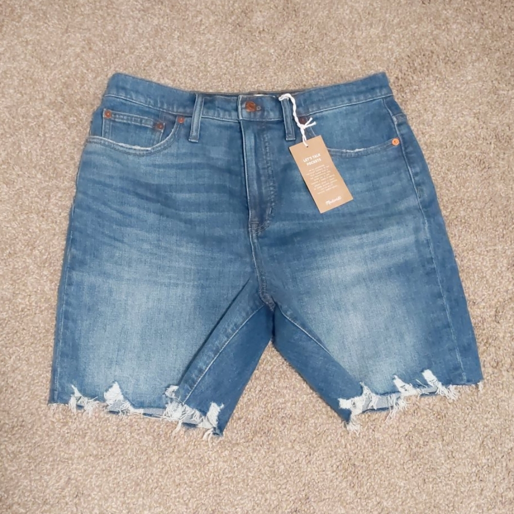 High-Rise Mid Length Denim Shorts Erwin Wash
